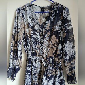 Kate and Lily Floral Maxi Dress Lined Size 10 Belted